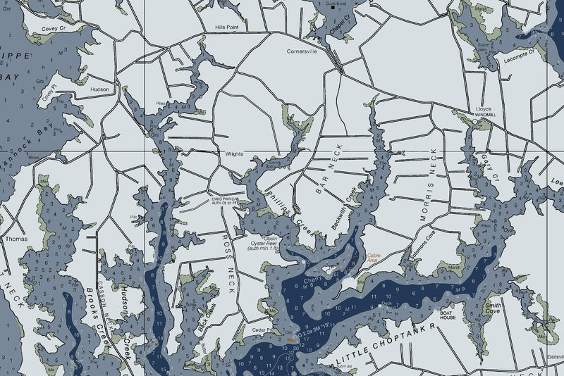 Chesapeake Bay Choptank River and Herring Bay Cambridge — Modern Edition — print detail 3