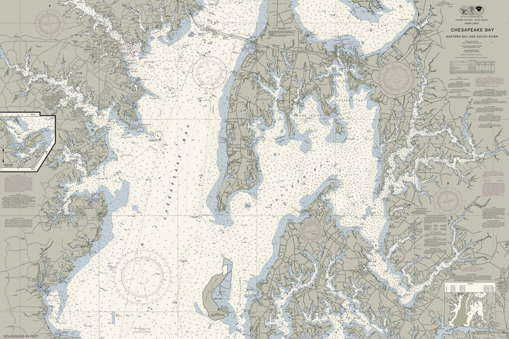 Chesapeake Bay - Eastern Bay and South River Nautical Chart — Traditional palette