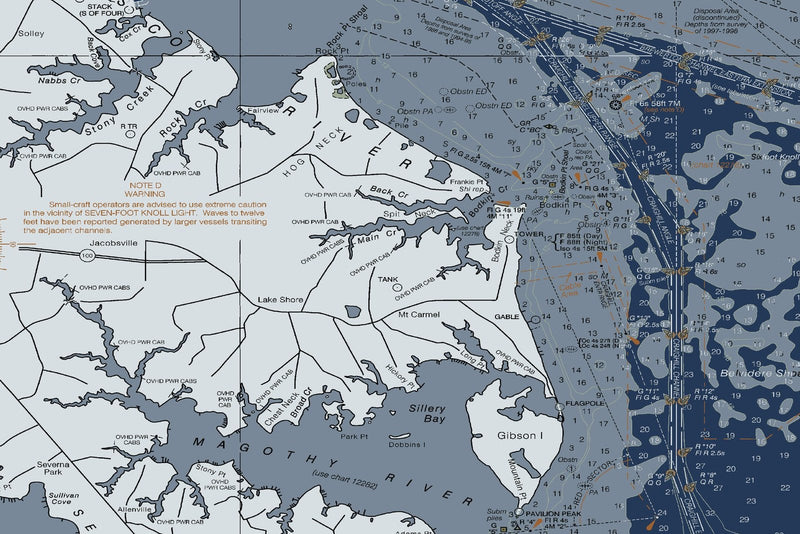 Chesapeake Bay Sandy Point to Susquehanna River — Modern Edition — print detail 3