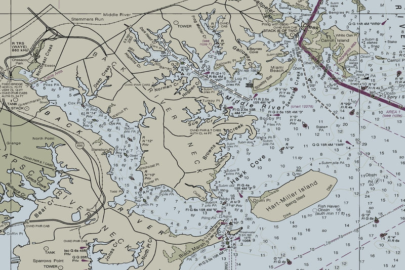 Chesapeake Bay Sandy Point to Susquehanna River — print detail 2