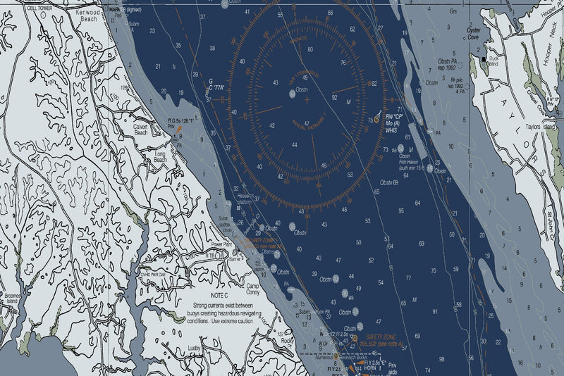 Chesapeake - Cove Point To Sandy Point Nautical Chart — Modern Edition — print detail 1