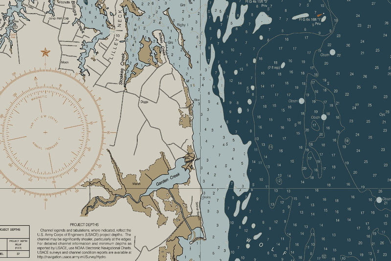 Chesapeake - Mobjack Bay To York River Nautical Chart — Heritage Edition — print detail 1