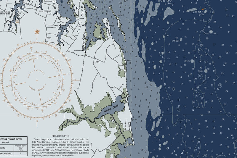 Chesapeake - Mobjack Bay To York River Nautical Chart — Modern Edition — print detail 1