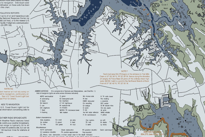 Chesapeake - Mobjack Bay To York River Nautical Chart — Modern Edition — print detail 2