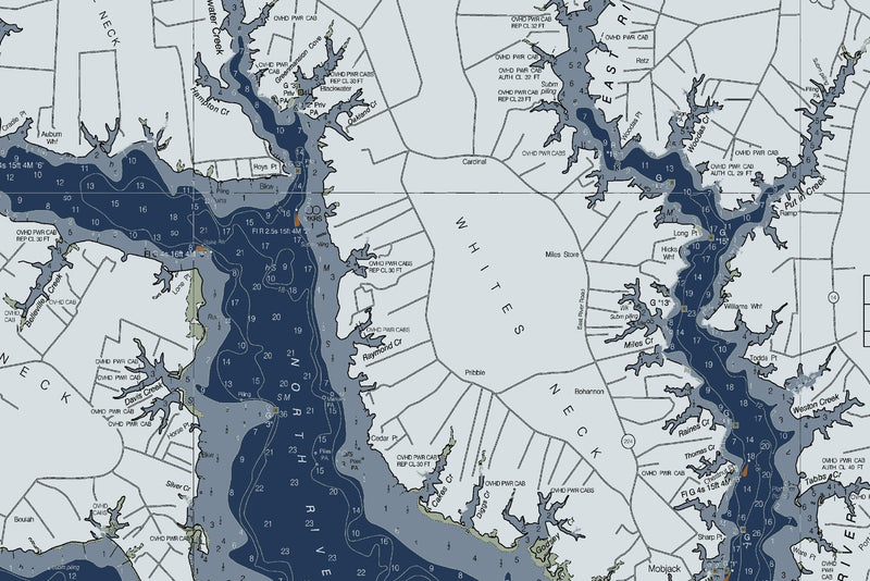 Chesapeake - Mobjack Bay To York River Nautical Chart — Modern Edition — print detail 3