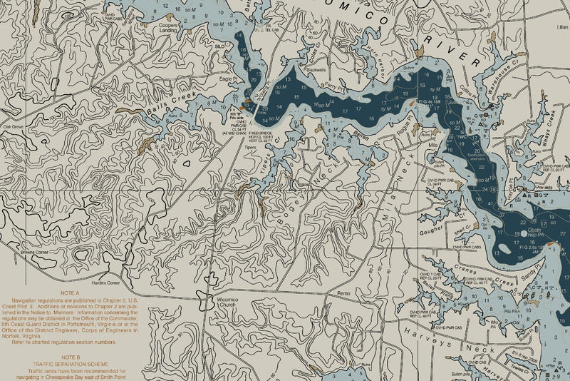 Chesapeake - Rappahannock River Entrance Nautical Chart — Heritage Edition — print detail 3