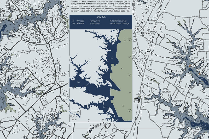 Chesapeake - Rappahannock River Entrance Nautical Chart — Modern Edition — print detail 2
