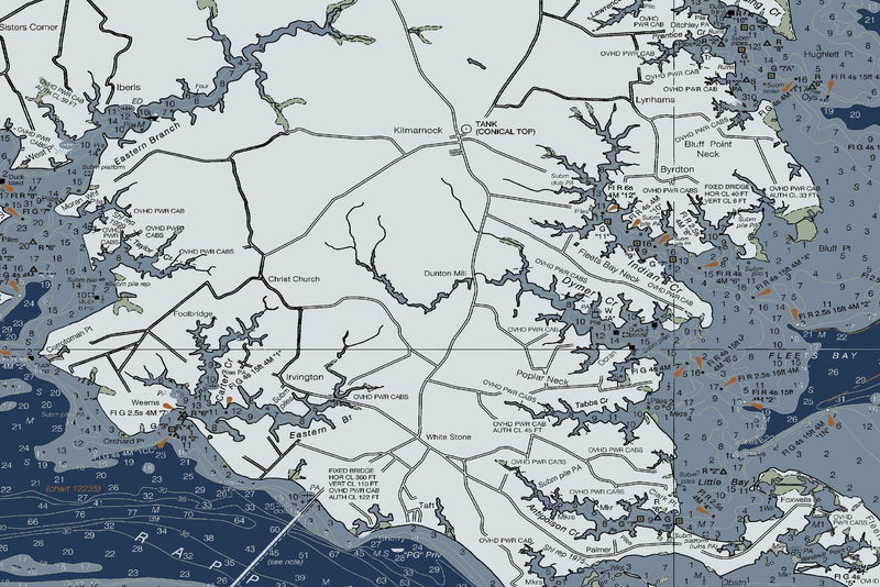 Chesapeake - Wolf Trap To Smith Point Nautical Chart — Modern Edition — print detail 2