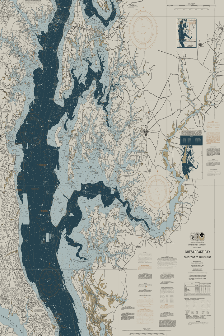 Chesapeake - Cove Point To Sandy Point Nautical Chart — Heritage Edition