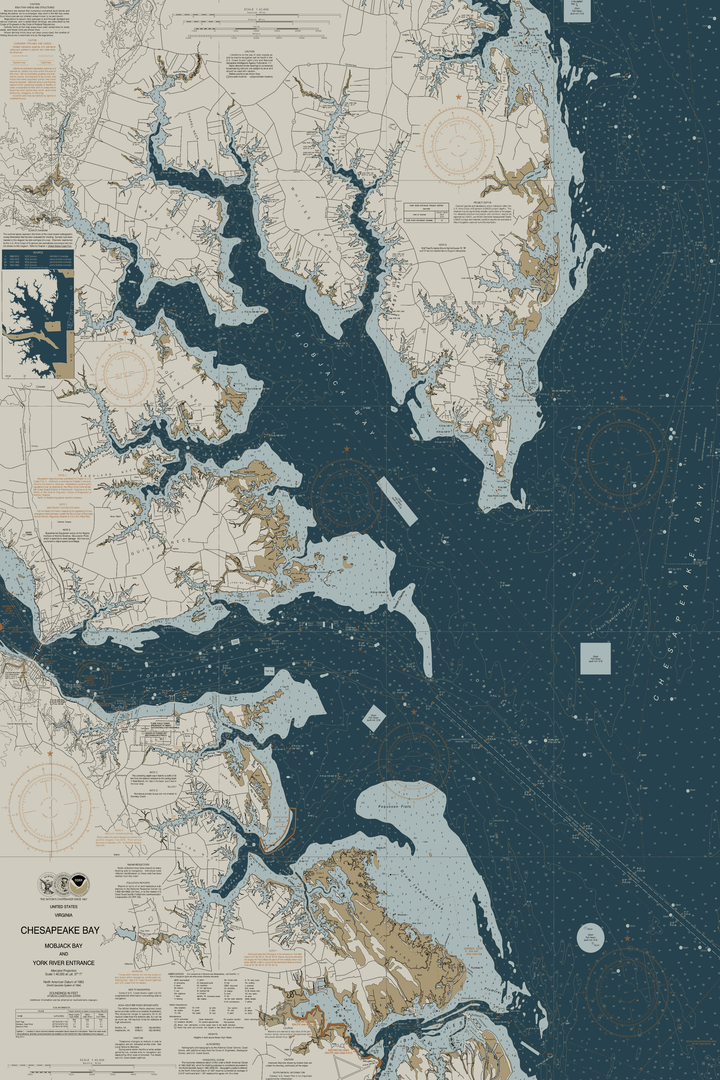 Chesapeake - Mobjack Bay To York River Nautical Chart — Heritage Edition — Heritage Edition palette