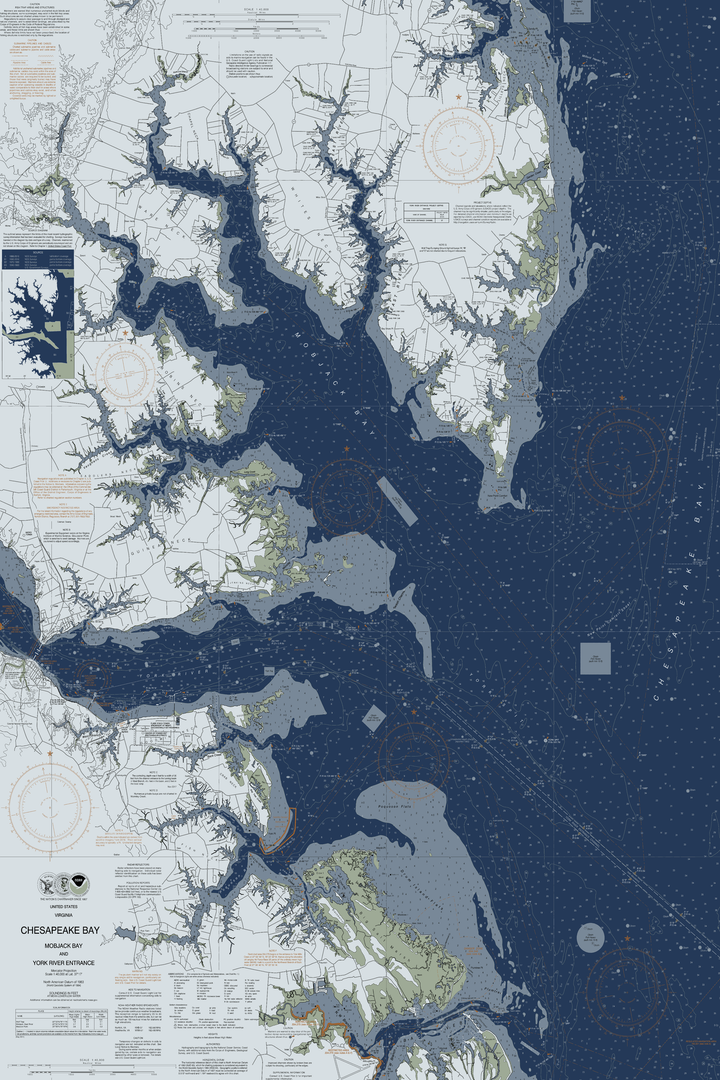 Chesapeake - Mobjack Bay To York River Nautical Chart — Modern Edition