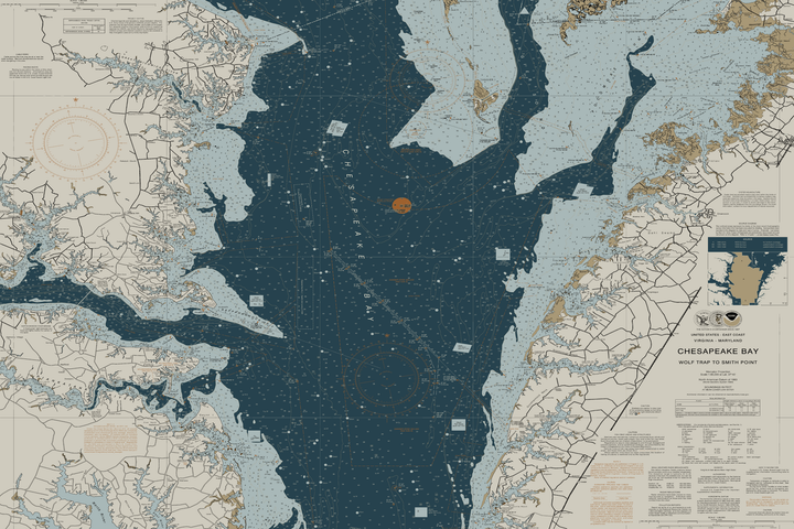 Chesapeake - Wolf Trap To Smith Point Nautical Chart — Heritage Edition