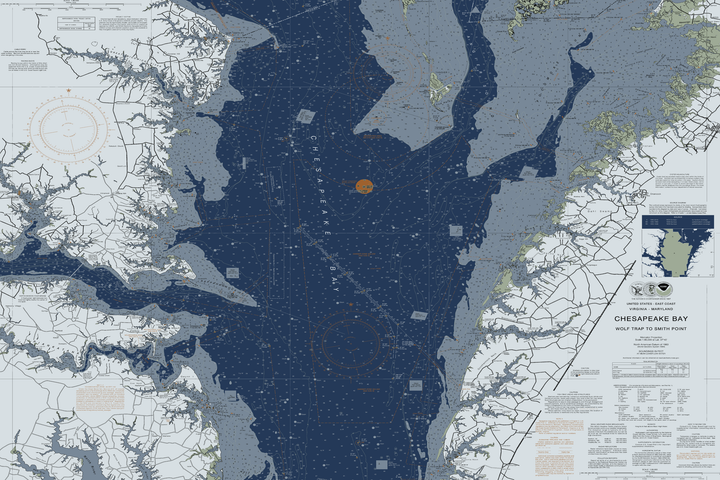 Chesapeake - Wolf Trap To Smith Point Nautical Chart — Modern Edition — Modern Edition palette
