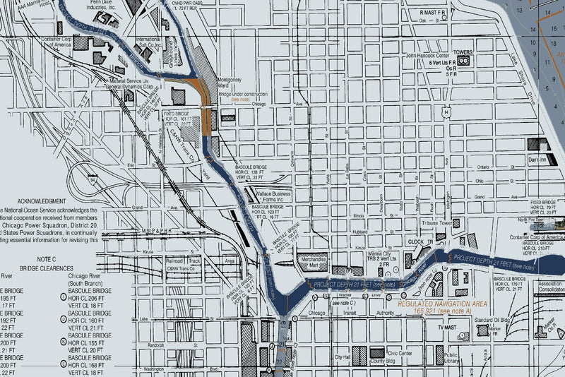 Chicago Harbor Nautical Chart — Modern Edition — print detail 2