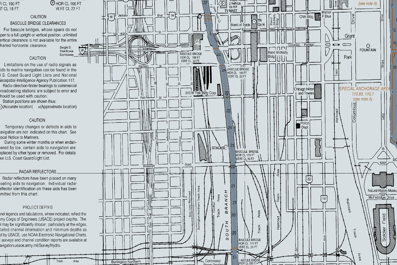 Chicago Harbor Nautical Chart — Modern Edition — print detail 3