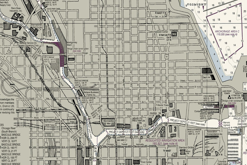 Chicago Harbor Nautical Chart — print detail 2