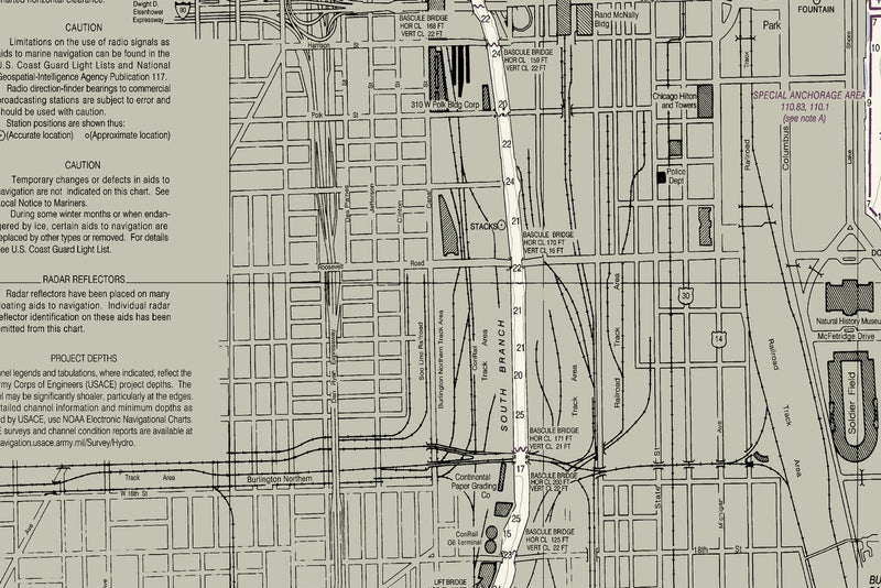 Chicago Harbor Nautical Chart — print detail 3