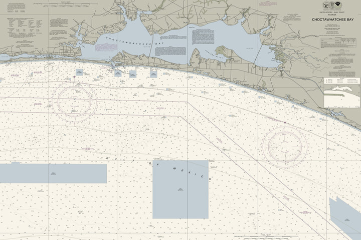 Choctawhatchee Bay Nautical Chart — Traditional palette
