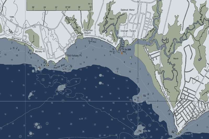Connecticut River Long Island Sound to Deep River — Modern Edition — print detail 1