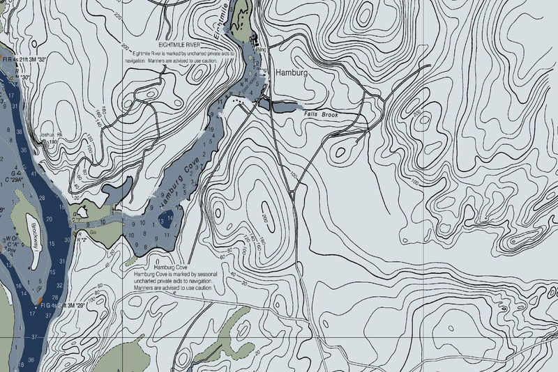 Connecticut River Long Island Sound to Deep River — Modern Edition — print detail 2