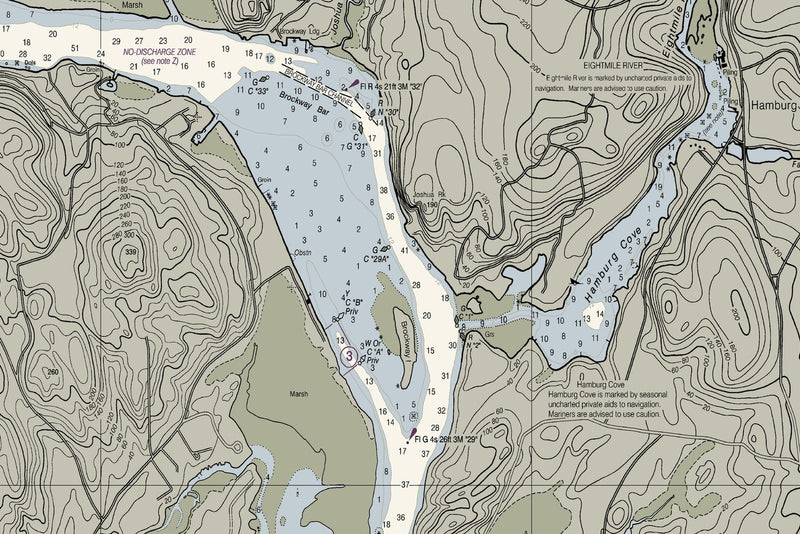 Connecticut River Long Island Sound to Deep River — print detail 2