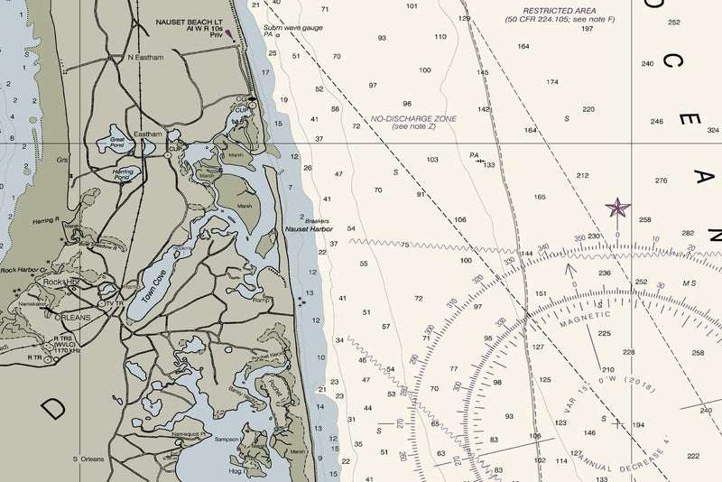 Cape Cod Bay Nautical Chart — print detail 1