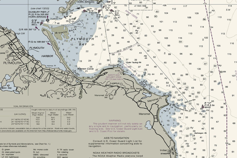 Cape Cod Bay Nautical Chart — print detail 3