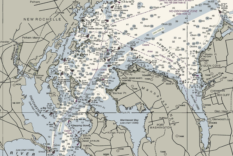 Long Island Sound - Western Part Nautical Chart — print detail 2