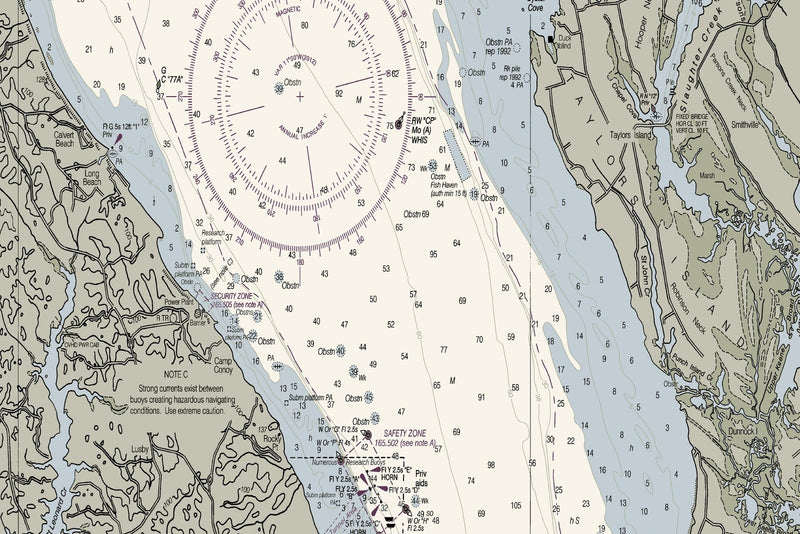 Chesapeake - Cove Point To Sandy Point Nautical Chart — print detail 1