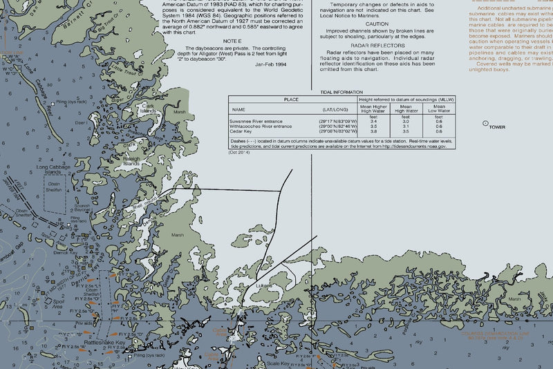 Crystal River To Horseshoe Pt Nautical Chart — Modern Edition — print detail 1