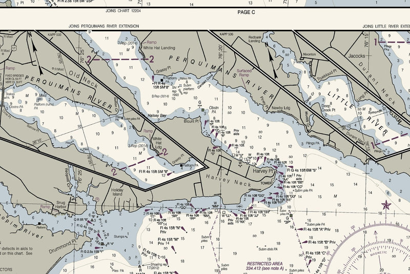 Outer Banks North - Currituck Beach Light To Wimble Shoals Nautical Chart — print detail 3