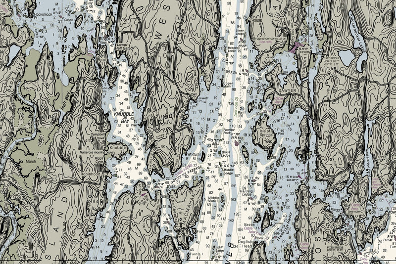 Damariscotta, Sheepscot, and Kennebec Rivers Nautical Chart — print detail 2
