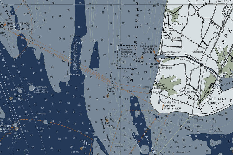 Delaware Bay Nautical Chart — Modern Edition — print detail 1