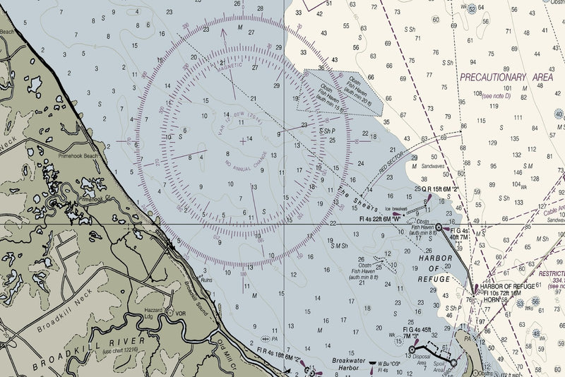 Delaware Bay Nautical Chart — print detail 1