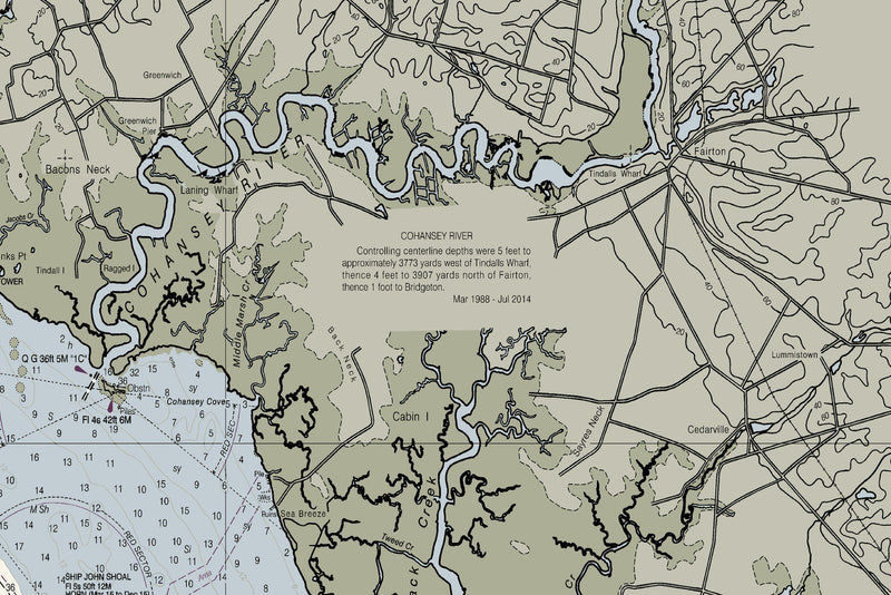 Delaware Bay Nautical Chart — print detail 2