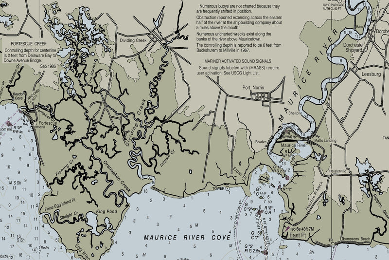 Delaware Bay Nautical Chart — print detail 3