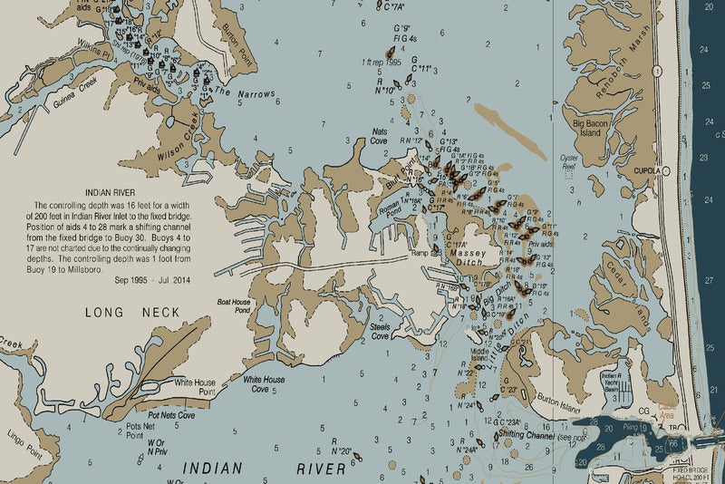 Delaware Inland Bays Rehoboth Bay Indian River Bay — Heritage Edition — print detail 3