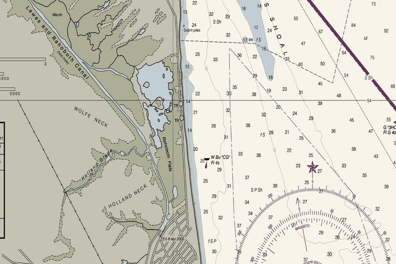 Delaware Inland Bays Rehoboth Bay Indian River Bay — print detail 1