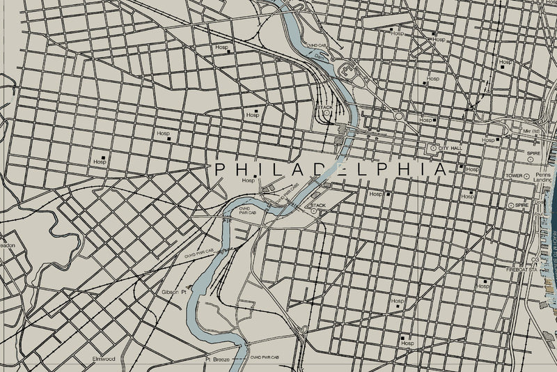 Delaware River Wilmington to Philadelphia — Heritage Edition — print detail 2