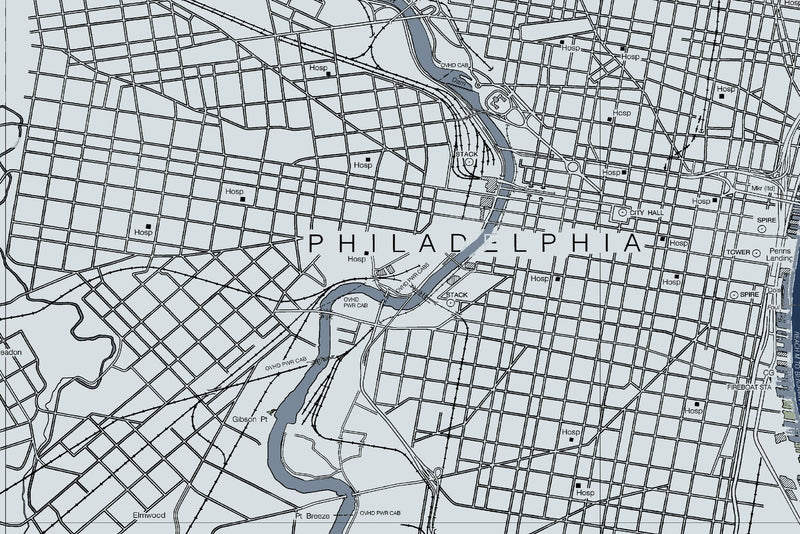 Delaware River Wilmington to Philadelphia — Modern Edition — print detail 2