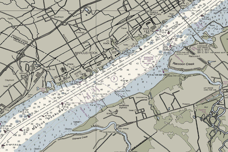 Delaware River Wilmington to Philadelphia — print detail 1