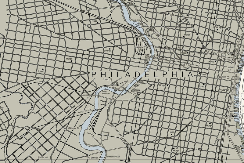 Delaware River Wilmington to Philadelphia — print detail 2