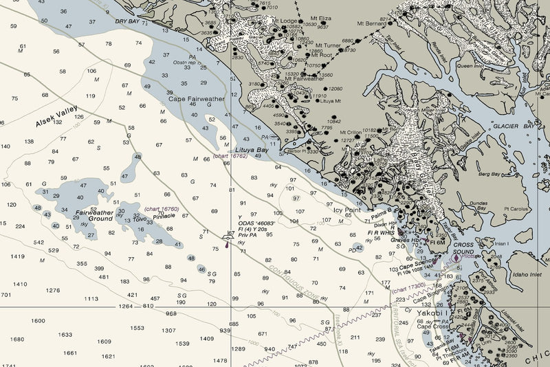 Dixon Entrance to Cape St. Elias — print detail 1