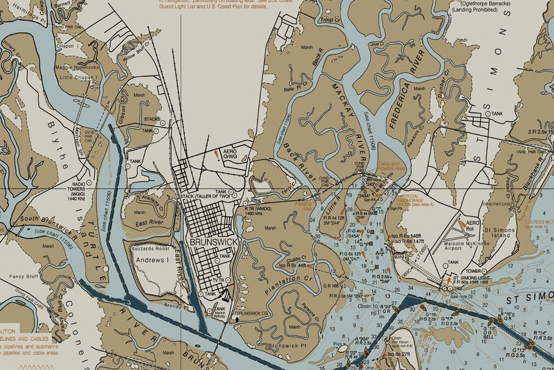 Doboy Sound to Fernandina Nautical Chart — Heritage Edition — print detail 2
