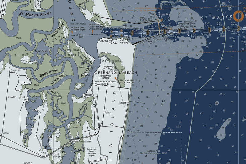 Doboy Sound to Fernandina Nautical Chart — Modern Edition — print detail 1