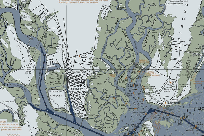 Doboy Sound to Fernandina Nautical Chart — Modern Edition — print detail 2