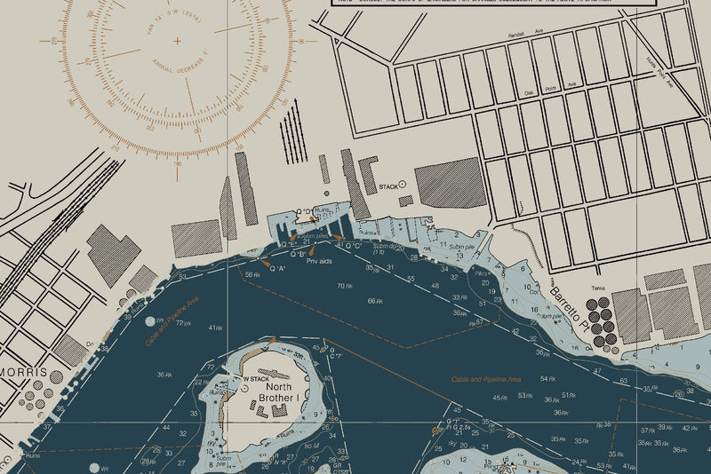 East River Tallman Island to Queensboro Bridge — Heritage Edition — print detail 1