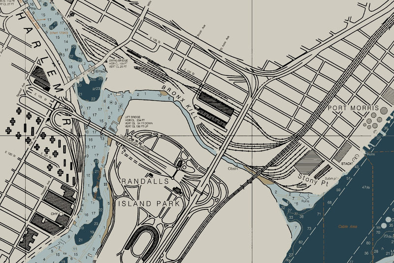 East River Tallman Island to Queensboro Bridge — Heritage Edition — print detail 2