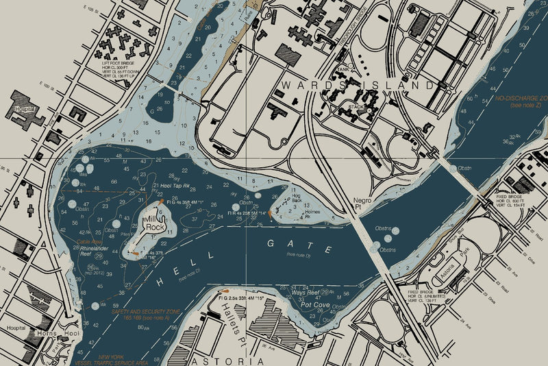 East River Tallman Island to Queensboro Bridge — Heritage Edition — print detail 3