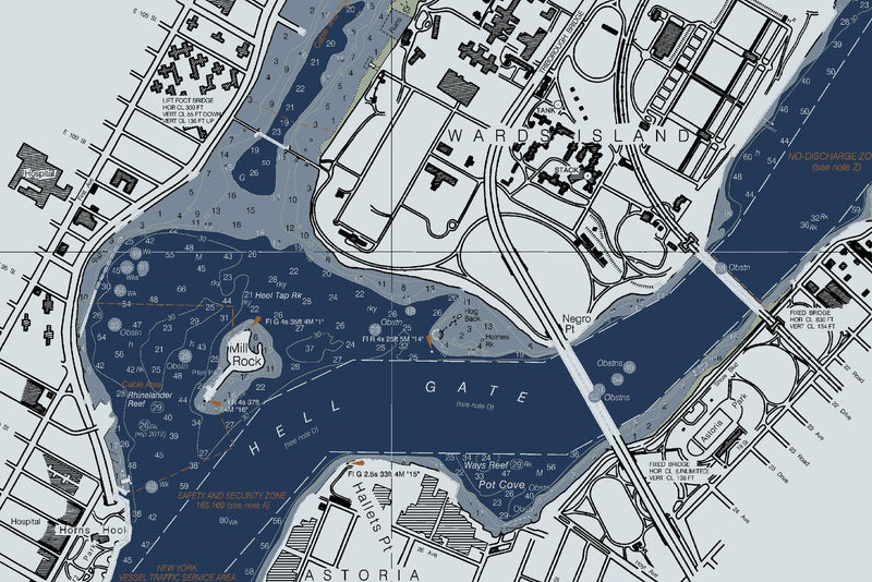 East River Tallman Island to Queensboro Bridge — Modern Edition — print detail 3